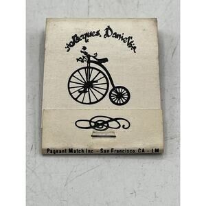 Jacques Daniels San Francisco Matchbook Vintage Speakeasy Since 1910 Black Match